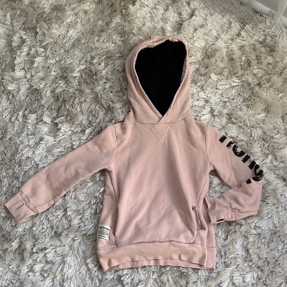Nununu Light Pink Kids Hoodie with neck warmer size 6-7 years